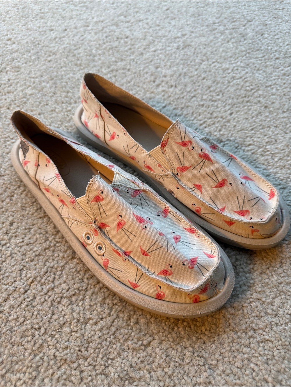 Sanuk Donna x Airstream Sidewalk Surfers Canvas Shoes with Pink Flamingo Print